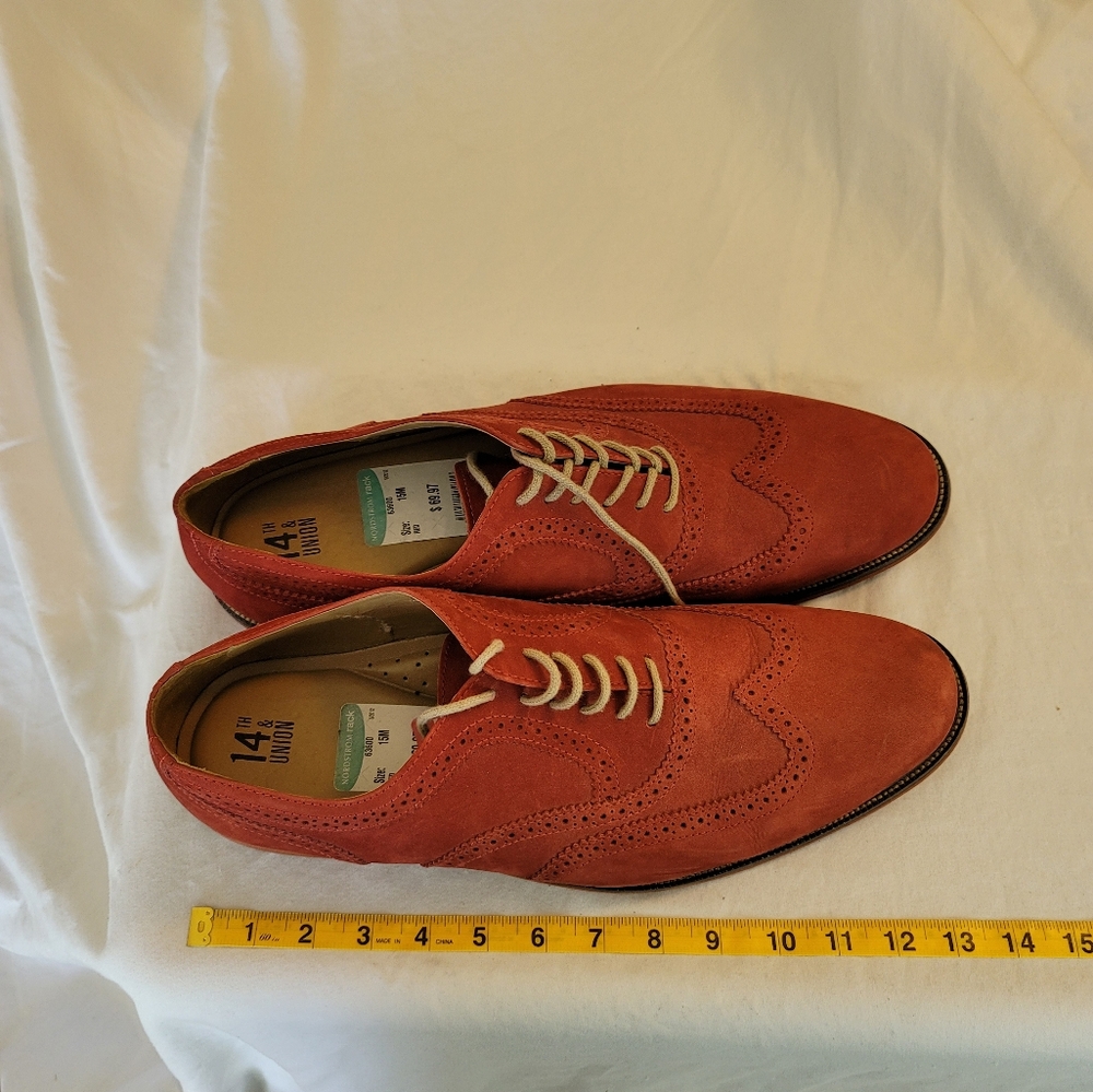 14th & Union Men's Classic Suede Oxford Shoes - Red